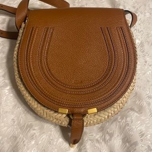 Nwt Chloe marcie raffia crossbody